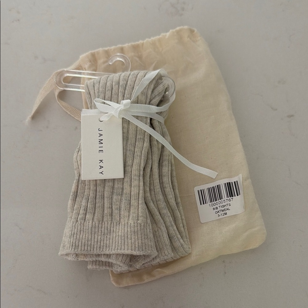 Jamie Kay Ribbed Tights in Oatmeal